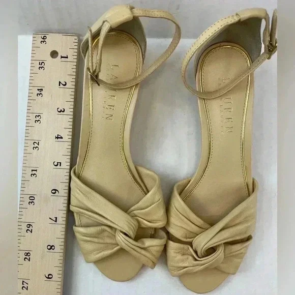 Ralph Lauren Cream color wedge sandals size 5B - Picture 8 of 11